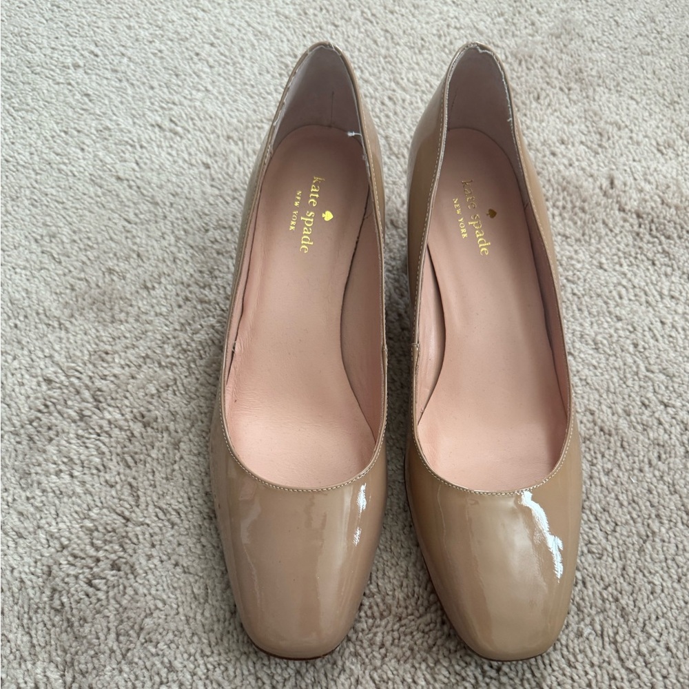 Kate Spade Glossy Beige Heels